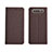 Coque Clapet Portefeuille Livre Tissu H01 pour Samsung Galaxy A90 4G Marron