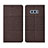 Coque Clapet Portefeuille Livre Tissu H01 pour Samsung Galaxy S10e Marron