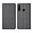 Coque Clapet Portefeuille Livre Tissu H02 pour Huawei P30 Lite New Edition Gris