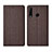 Coque Clapet Portefeuille Livre Tissu H02 pour Huawei P30 Lite New Edition Marron