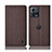 Coque Clapet Portefeuille Livre Tissu H12P pour Motorola Moto Edge 30 Fusion 5G Marron