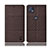 Coque Clapet Portefeuille Livre Tissu H12P pour Motorola Moto G50 5G Marron