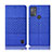 Coque Clapet Portefeuille Livre Tissu H12P pour Motorola Moto G50 Bleu