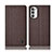 Coque Clapet Portefeuille Livre Tissu H12P pour Motorola Moto G82 5G Marron