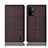 Coque Clapet Portefeuille Livre Tissu H12P pour Oppo A54 5G Marron