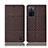 Coque Clapet Portefeuille Livre Tissu H12P pour Oppo A55S 5G Marron