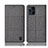 Coque Clapet Portefeuille Livre Tissu H12P pour Oppo Find X3 5G Gris