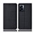 Coque Clapet Portefeuille Livre Tissu H12P pour Oppo K10 5G India Noir