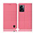 Coque Clapet Portefeuille Livre Tissu H12P pour Oppo K10 5G India Rose