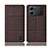 Coque Clapet Portefeuille Livre Tissu H12P pour Oppo K10 5G Marron