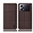 Coque Clapet Portefeuille Livre Tissu H12P pour Oppo K10 Pro 5G Marron