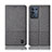 Coque Clapet Portefeuille Livre Tissu H12P pour Oppo K9S 5G Gris