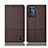 Coque Clapet Portefeuille Livre Tissu H12P pour Oppo K9S 5G Marron