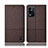 Coque Clapet Portefeuille Livre Tissu H12P pour Oppo K9X 5G Marron