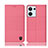 Coque Clapet Portefeuille Livre Tissu H12P pour Oppo Reno8 5G Rose