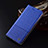 Coque Clapet Portefeuille Livre Tissu H12P pour Realme C21Y Bleu