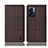 Coque Clapet Portefeuille Livre Tissu H12P pour Realme Narzo 50 5G Marron