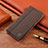 Coque Clapet Portefeuille Livre Tissu H12P pour Samsung Galaxy Note 10 5G Marron