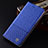 Coque Clapet Portefeuille Livre Tissu H12P pour Samsung Galaxy S21 FE 5G Bleu