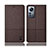 Coque Clapet Portefeuille Livre Tissu H12P pour Xiaomi Mi 12S 5G Marron