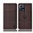 Coque Clapet Portefeuille Livre Tissu H13P pour Motorola Moto Edge 30 Fusion 5G Marron