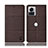 Coque Clapet Portefeuille Livre Tissu H13P pour Motorola Moto Edge 30 Ultra 5G Marron