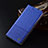 Coque Clapet Portefeuille Livre Tissu H13P pour Motorola Moto G Play Gen 2 Bleu