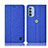 Coque Clapet Portefeuille Livre Tissu H13P pour Motorola Moto G41 Bleu