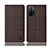 Coque Clapet Portefeuille Livre Tissu H13P pour Oppo A53s 5G Marron