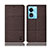 Coque Clapet Portefeuille Livre Tissu H13P pour Oppo A58 5G Marron
