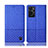 Coque Clapet Portefeuille Livre Tissu H13P pour Oppo A76 Bleu