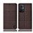 Coque Clapet Portefeuille Livre Tissu H13P pour Oppo A96 5G Marron