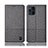 Coque Clapet Portefeuille Livre Tissu H13P pour Oppo Find X3 5G Gris