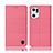 Coque Clapet Portefeuille Livre Tissu H13P pour Oppo Find X5 5G Rose