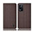 Coque Clapet Portefeuille Livre Tissu H13P pour Oppo K9X 5G Marron