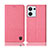 Coque Clapet Portefeuille Livre Tissu H13P pour Oppo Reno8 5G Rose