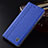 Coque Clapet Portefeuille Livre Tissu H13P pour Samsung Galaxy S21 5G Bleu