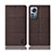 Coque Clapet Portefeuille Livre Tissu H13P pour Xiaomi Mi 12S 5G Marron