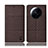 Coque Clapet Portefeuille Livre Tissu H13P pour Xiaomi Mi 12S Ultra 5G Marron