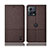 Coque Clapet Portefeuille Livre Tissu H14P pour Motorola Moto Edge 30 Fusion 5G Marron