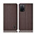 Coque Clapet Portefeuille Livre Tissu H14P pour Oppo A56 5G Marron