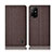 Coque Clapet Portefeuille Livre Tissu H14P pour Oppo A94 5G Marron