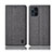 Coque Clapet Portefeuille Livre Tissu H14P pour Oppo Find X3 5G Gris