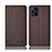 Coque Clapet Portefeuille Livre Tissu H14P pour Oppo Find X3 5G Marron