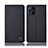 Coque Clapet Portefeuille Livre Tissu H14P pour Oppo Find X3 Pro 5G Noir