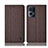 Coque Clapet Portefeuille Livre Tissu H14P pour Oppo Reno7 Pro 5G Marron