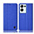 Coque Clapet Portefeuille Livre Tissu H14P pour Oppo Reno8 Pro 5G Bleu