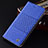 Coque Clapet Portefeuille Livre Tissu H14P pour Samsung Galaxy S22 Plus 5G Bleu