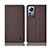 Coque Clapet Portefeuille Livre Tissu H14P pour Xiaomi Mi 12 5G Marron