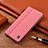 Coque Clapet Portefeuille Livre Tissu H14P pour Xiaomi Redmi Note 9 Rose